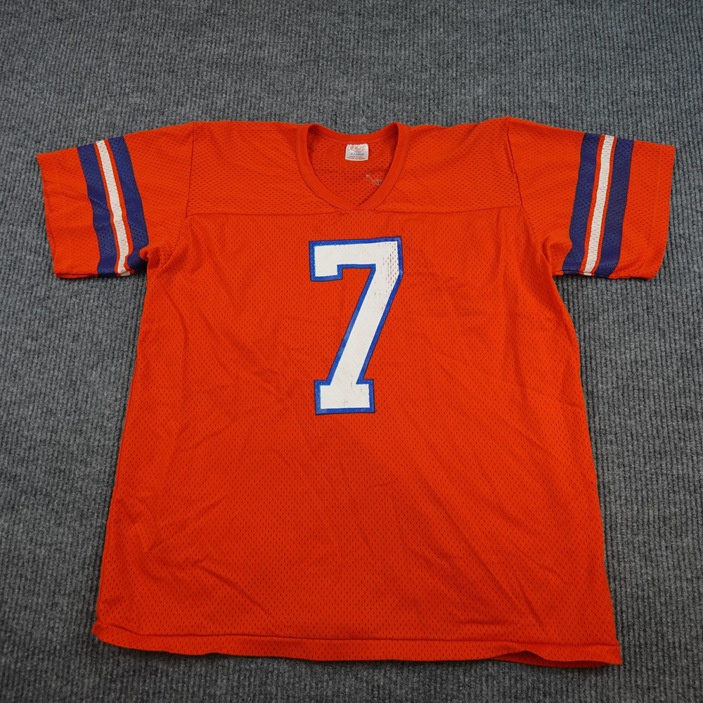 Vintage Denver Broncos John Elway Jersey Mens XL Orange 7 USA Rawlings